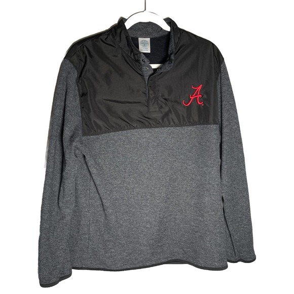 Rivalry Threads Alabama Crimson Tide Black Mens M Medium Pullover Shirt Snap - Picture 2 of 9